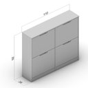 Ver imagem 3 de Sapateira para Quarto 24 Pares Madri Azul/Branco