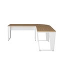 Ver imagem 4 de Mesa em L Escritório 210cm X 210cm Pés Metal F5 Office Cor:macadâmia com Branco