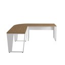 Ver imagem 2 de Mesa em L Escritório 210cm X 210cm Pés Metal F5 Office Cor:macadâmia com Branco