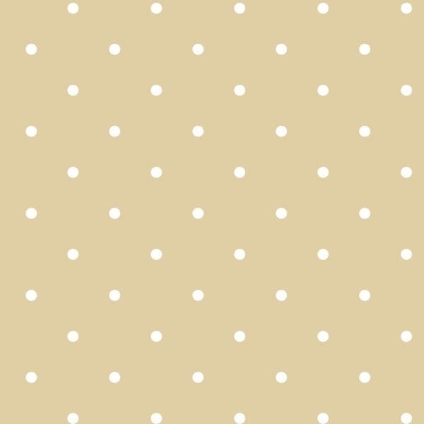 Papel de Parede Lavável Bolas Brancas Fundo Mostarda 3m - 1