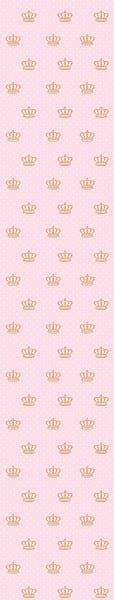 Papel de Parede Adesivo Lavável Coroa com Fundo Rosa 3m - 7