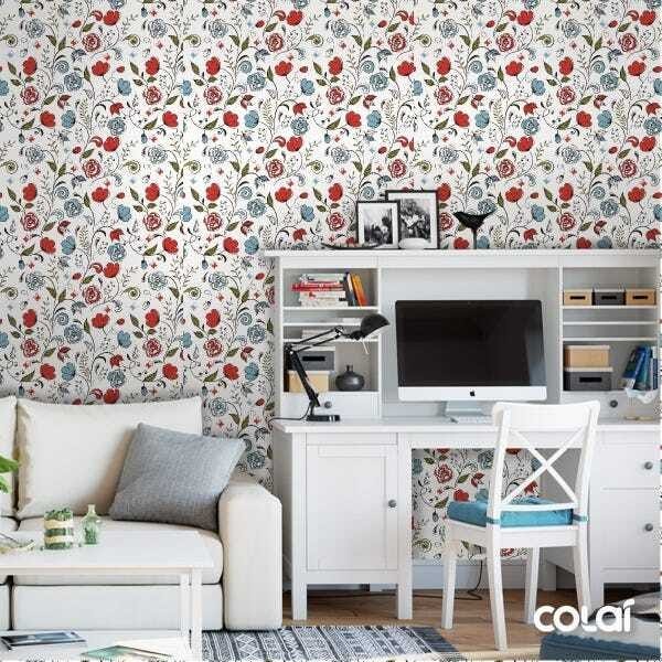 Papel De Parede Adesivo Lavável Flores De Crianças 9m - 2