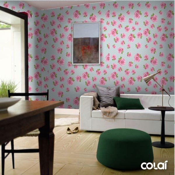 Papel De Parede Adesivo Lavável Rosas Rugosas 9m - 4