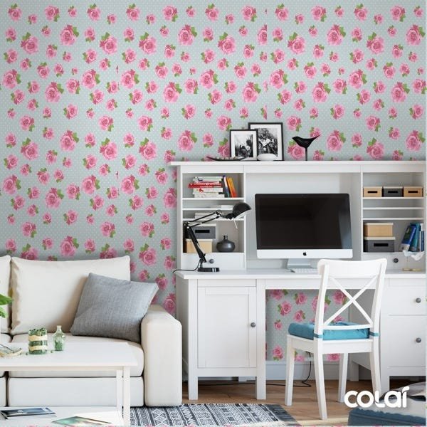 Papel De Parede Adesivo Lavável Rosas Rugosas 9m - 2