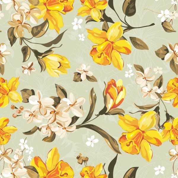 Papel De Parede Adesivo Lavável Campanulas Amarelas 6m - 1