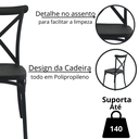 Ver imagem 4 de Kit 4 Cadeiras de Jantar Katrina Preta Polipropileno