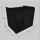 Ver imagem 4 de Mesa de Cabeceira Cama Pet Cães 45x55x60 Preto