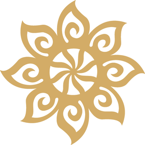 Mandala Catavento - Mdf - Cru - Riqueza Prosperidade - 10cm