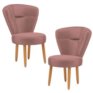 Kit 2 Cadeiras Decorativa para Penteadeira Maquiagem Sala de Jantar Confortável Resistente