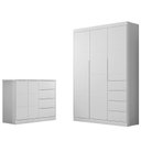 Ver imagem 1 de Jogo de Quarto Infantil Eloá com Guarda Roupa e Cômoda Branco - Phoenix Baby