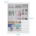 Ver imagem 4 de Jogo de Quarto Infantil Eloá com Guarda Roupa e Cômoda Branco - Phoenix Baby
