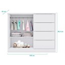 Ver imagem 6 de Jogo de Quarto Infantil Eloá com Guarda Roupa e Cômoda Branco - Phoenix Baby