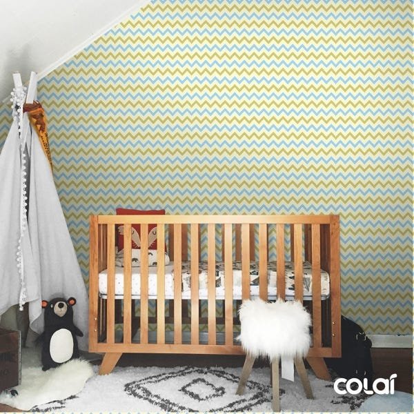 Papel De Parede Lavável Chevron Triangulares Amarelas 3m - 5