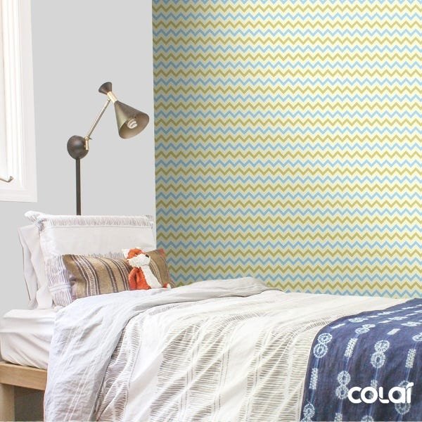 Papel De Parede Lavável Chevron Triangulares Amarelas 3m - 3