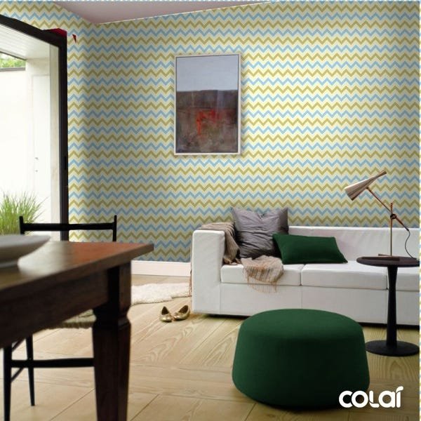Papel De Parede Lavável Chevron Triangulares Amarelas 3m - 2