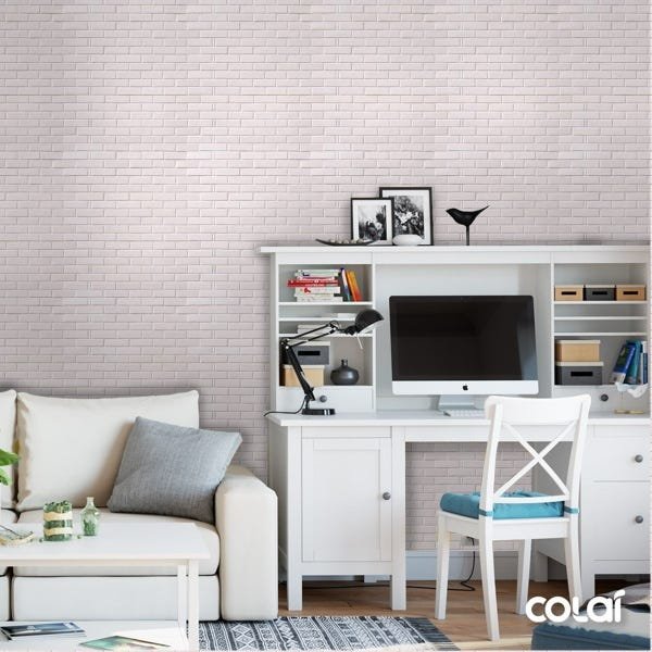 Papel de Parede Adesivo Lavável Tijolo 3d Rosê 6m - 3