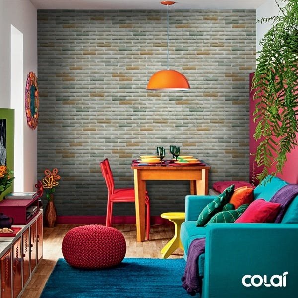 Papel de Parede Adesivo Lavável Tijolo Colonial Maciço 6m - 4