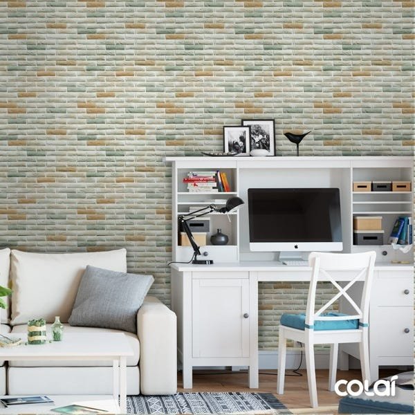 Papel de Parede Adesivo Lavável Tijolo Colonial Maciço 6m - 3