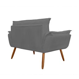 Sofá 2 Lugares Namoradeira Opala para Sala Pés Palito Suede Cinza - W&d Decor - 3