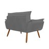 Sofá 2 Lugares Namoradeira Opala para Sala Pés Palito Suede Cinza - W&d Decor - 3