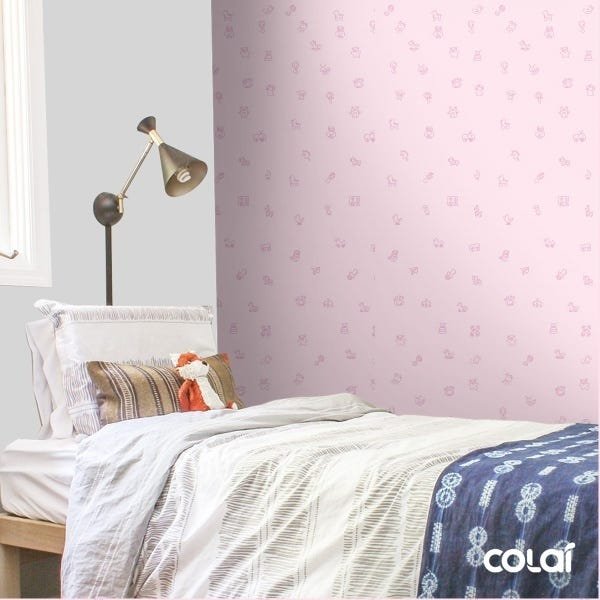 Papel de Parede Adesivo Lavável Desenhos Infantil Rosa 15m - 4