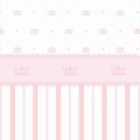 Ver imagem 1 de Papel de Parede Lavável Listras Rosas Bebê Coroada