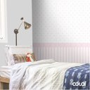 Ver imagem 4 de Papel de Parede Lavável Listras Rosas Bebê Coroada