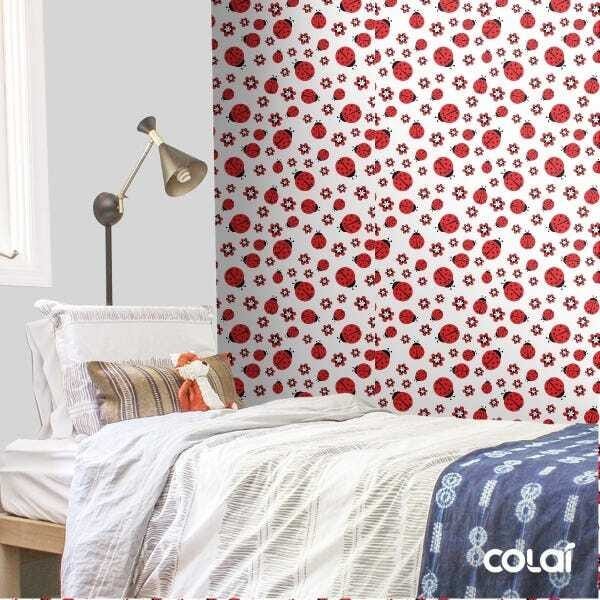 Papel de Parede Adesivo Lavável Joaninhas - 4