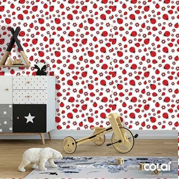 Papel de Parede Adesivo Lavável Joaninhas - 2