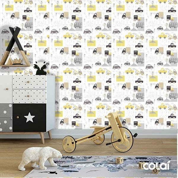 Papel de Parede Adesivo Lavável Trânsito Engraçado - 2