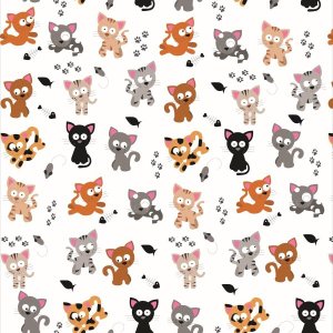 Papel De Parede Adesivo Lavável Gatos No Jardim 3m