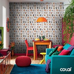 Papel De Parede Adesivo Lavável Gatos No Jardim 3m - 7