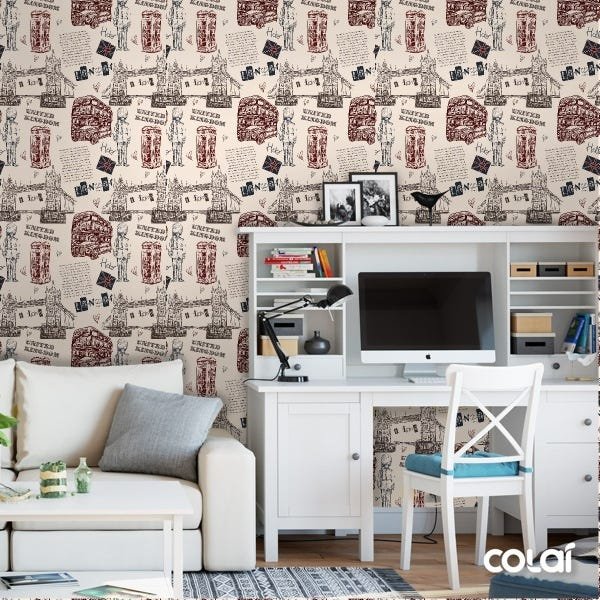 Papel De Parede Adesivo Lavável Londres 6m - 2