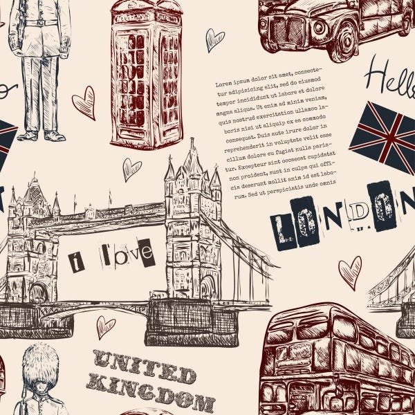 Papel De Parede Adesivo Lavável Londres 6m - 1