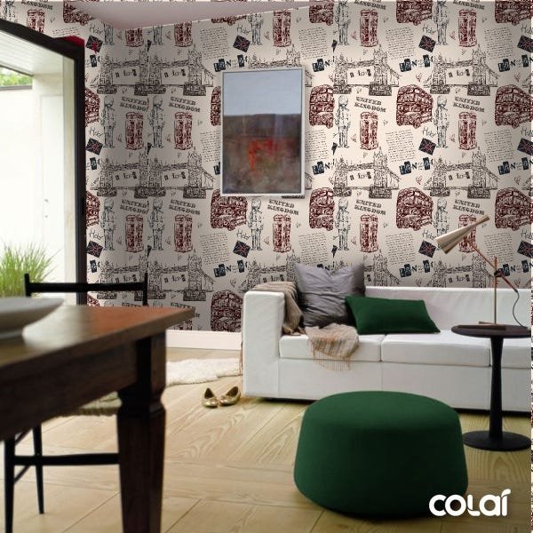 Papel De Parede Adesivo Lavável Londres 6m - 4