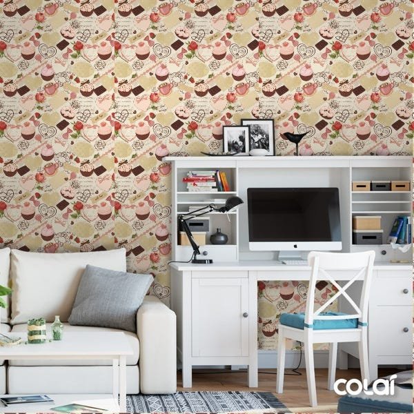 Papel De Parede Adesivo Lavável Cupcake 6m - 2