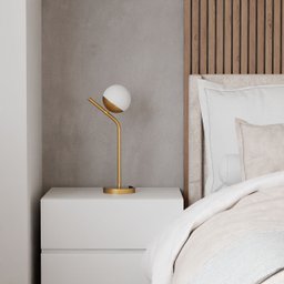 Abajur Luminária de Mesa Michele Dourado com Globo Vidro Fosco 12cm para Sala, Quarto, Cama - 3