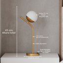 Ver imagem 4 de Abajur Luminária de Mesa Michele Dourado com Globo Vidro Fosco 12cm para Sala, Quarto, Cama