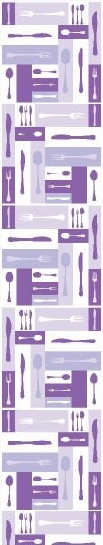 Papel De Parede Adesivo Lavável Talheres Violeta 3m - 7