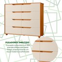 Ver imagem 5 de Comoda Doble 8 Gavetas Quarto Cinamomo com Off White Vistas Flex - Albatroz