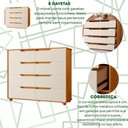 Ver imagem 3 de Comoda Doble 8 Gavetas Quarto Cinamomo com Off White Vistas Flex - Albatroz