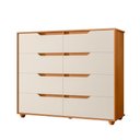 Ver imagem 1 de Comoda Doble 8 Gavetas Quarto Cinamomo com Off White Vistas Flex - Albatroz