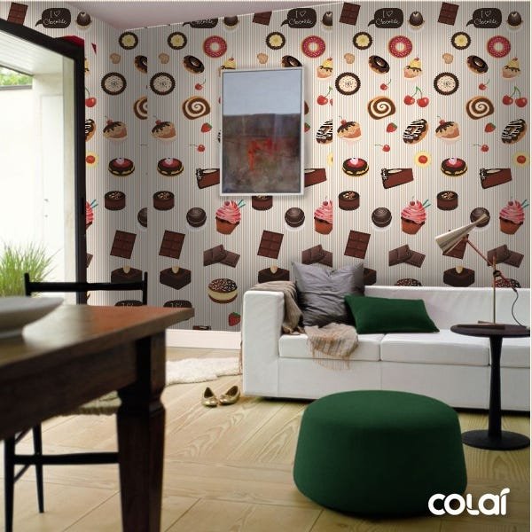 Papel De Parede Adesivo Lavável Chocolate 12m - 4