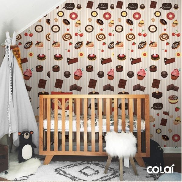 Papel De Parede Adesivo Lavável Chocolate 12m - 6