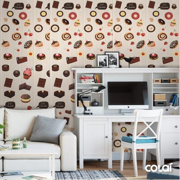 Papel De Parede Adesivo Lavável Chocolate 12m - 2