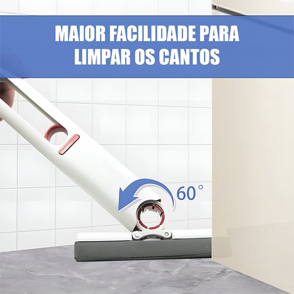 Mini Rodo Esfregão Mop Dobrável Portátil para Limpeza Rápida e Prática de Vidros e Pisos - 4