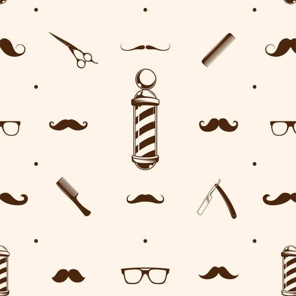 Papel De Parede Adesivo Lavável Barbearia Old School 9m - 1