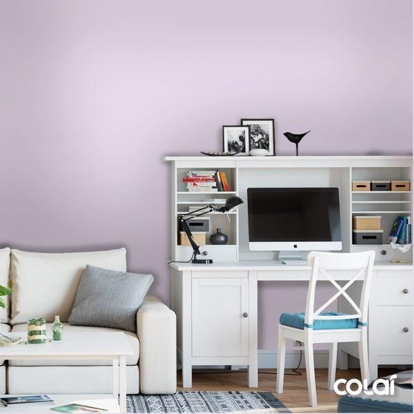Papel De Parede Adesivo Lavável Violeta Liso 9m - 2