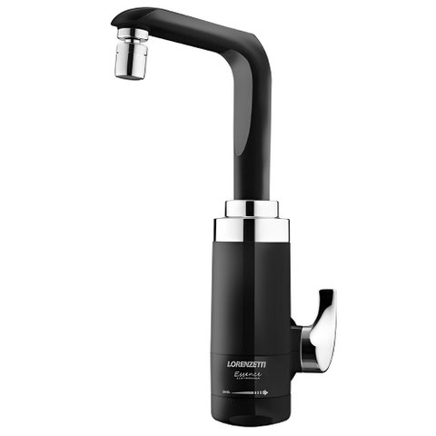 Torneira Elétrica Essence Parede 110 Volts 4600 Watts Preto Cromado - 7551030 - LORENZETTI