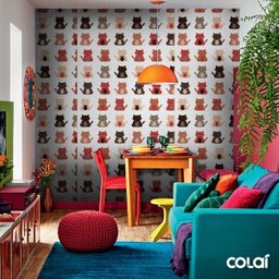 Papel De Parede Adesivo Lavável Silhueta De Gatos 18m - 5